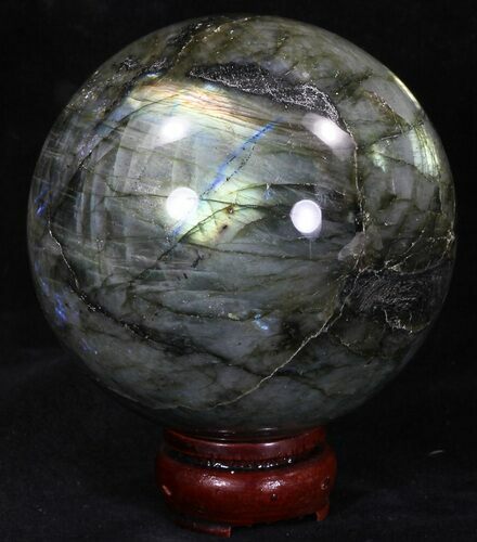 Flashy Labradorite Sphere - Great Color Play #32073